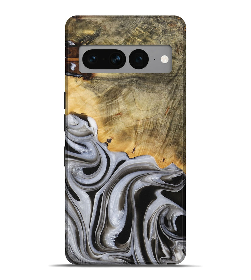 Pixel 7 Pro Wood Live Edge Phone Case - Kaylee (Black & White, 730985)