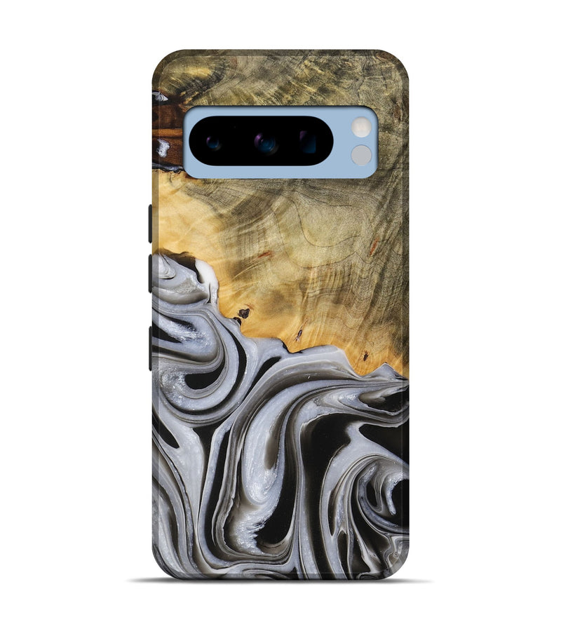 Pixel 8 Pro Wood Live Edge Phone Case - Kaylee (Black & White, 730985)