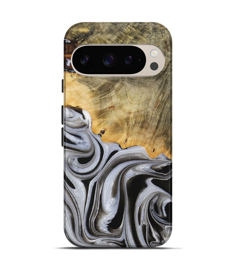 Pixel 9 Wood Live Edge Phone Case - Kaylee (Black & White, 730985)