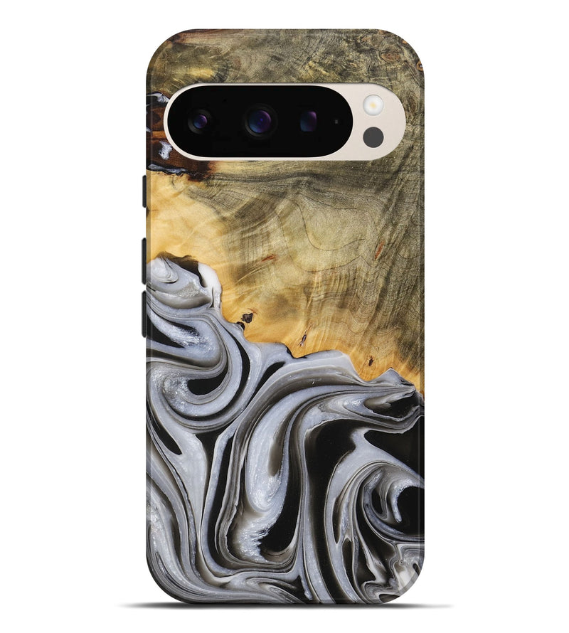 Pixel 9 Pro XL Wood Live Edge Phone Case - Kaylee (Black & White, 730985)