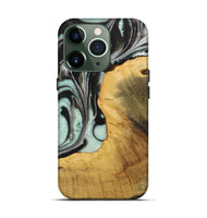 iPhone 13 Pro Wood Live Edge Phone Case - Dida (Green, 730987)