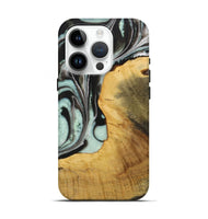 iPhone 15 Pro Wood Live Edge Phone Case - Dida (Green, 730987)