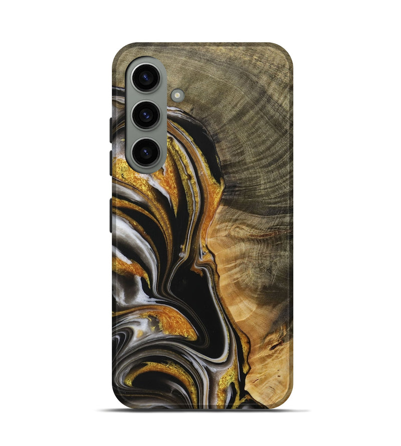 Galaxy S24 Wood Live Edge Phone Case - Brenden (Black & White, 730988)