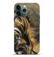 iPhone 13 Pro Max Wood Live Edge Phone Case - Brenden (Black & White, 730988)