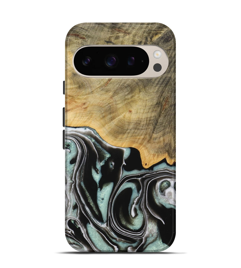 Pixel 9 Wood Live Edge Phone Case - Emilda (Green, 730993)