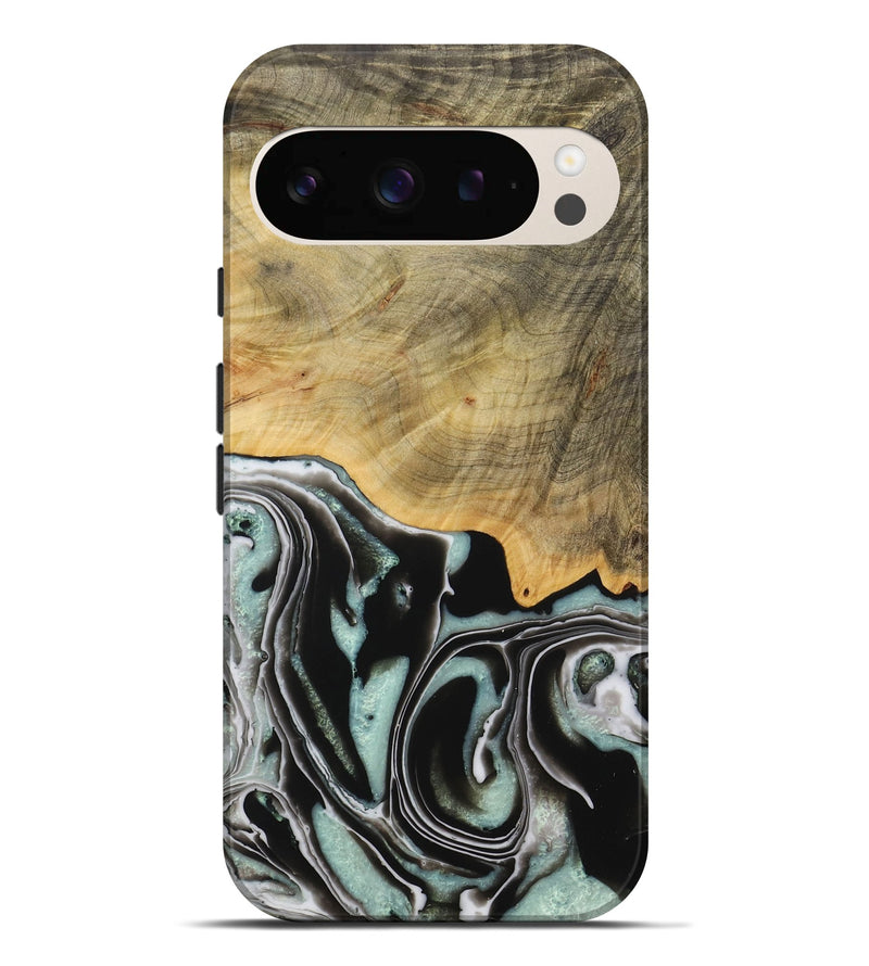 Pixel 9 Pro XL Wood Live Edge Phone Case - Emilda (Green, 730993)