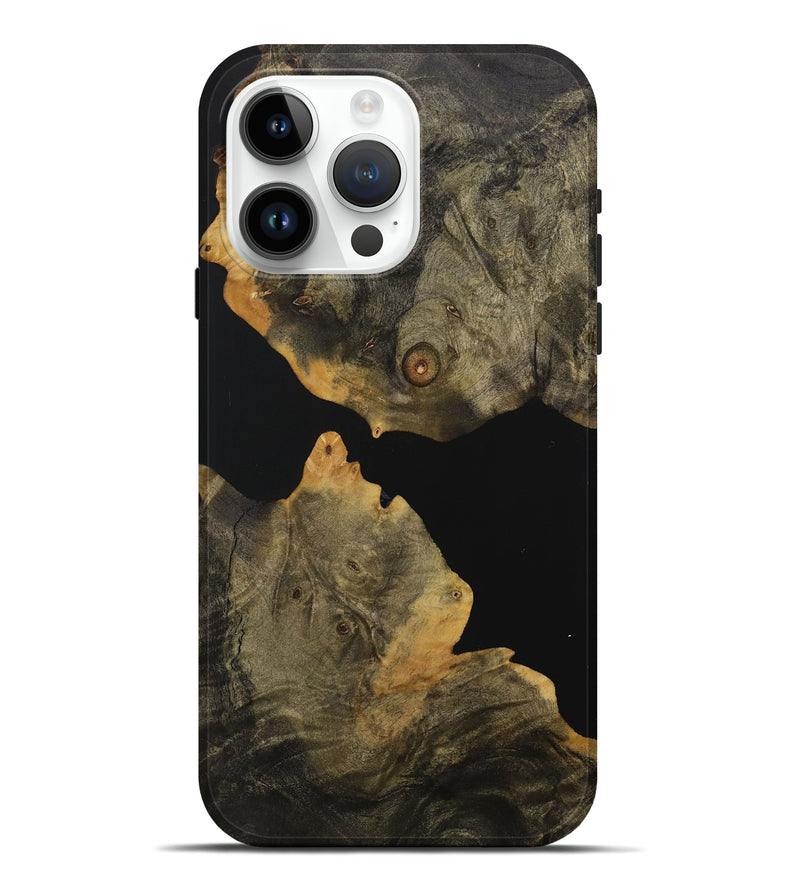 iPhone 15 Pro Max Wood Live Edge Phone Case - Zoltan (Pure Black, 730994)