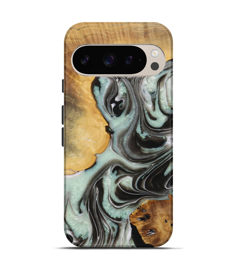 Pixel 9 Wood Live Edge Phone Case - Kael (Green, 730996)