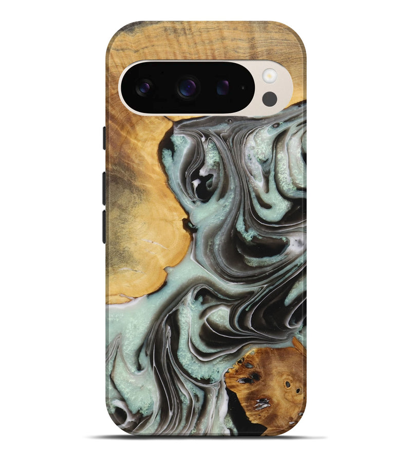 Pixel 9 Pro XL Wood Live Edge Phone Case - Kael (Green, 730996)