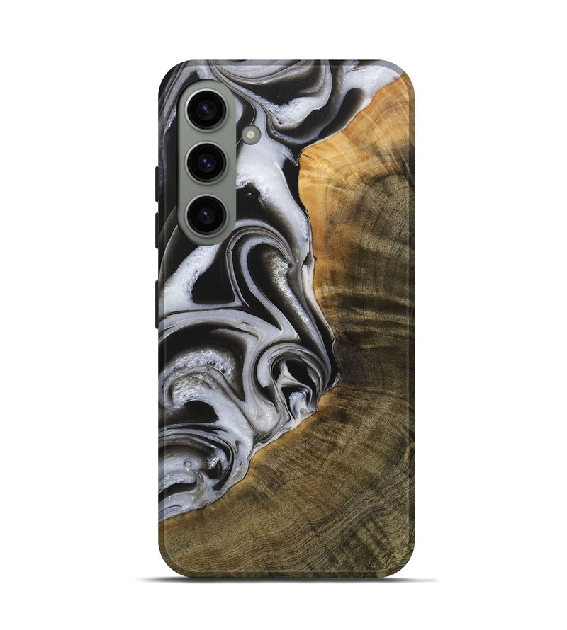 Galaxy S24 Wood Live Edge Phone Case - Margie (Black & White, 730997)