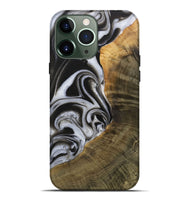 iPhone 13 Pro Max Wood Live Edge Phone Case - Margie (Black & White, 730997)