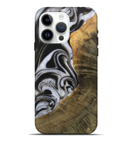 iPhone 15 Pro Max Wood Live Edge Phone Case - Margie (Black & White, 730997)