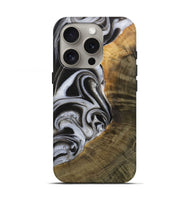 iPhone 16 Pro Wood Live Edge Phone Case - Margie (Black & White, 730997)