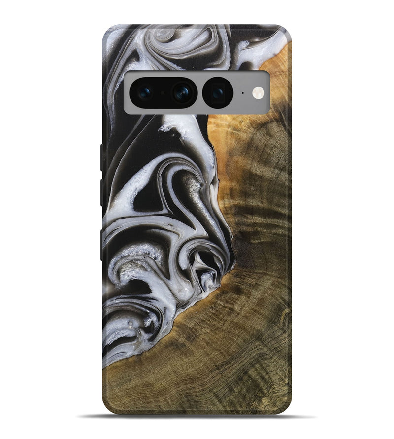 Pixel 7 Pro Wood Live Edge Phone Case - Margie (Black & White, 730997)