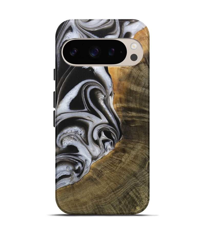 Pixel 9 Wood Live Edge Phone Case - Margie (Black & White, 730997)