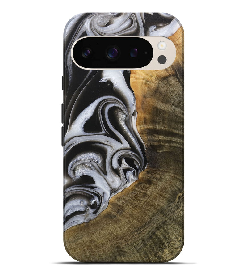 Pixel 9 Pro XL Wood Live Edge Phone Case - Margie (Black & White, 730997)