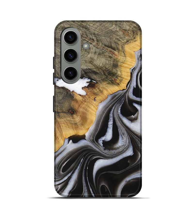 Galaxy S24 Wood Live Edge Phone Case - Burton (Black & White, 731000)