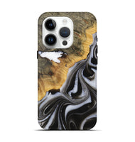 iPhone 15 Pro Wood Live Edge Phone Case - Burton (Black & White, 731000)