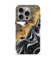 iPhone 16 Pro Wood Live Edge Phone Case - Burton (Black & White, 731000)