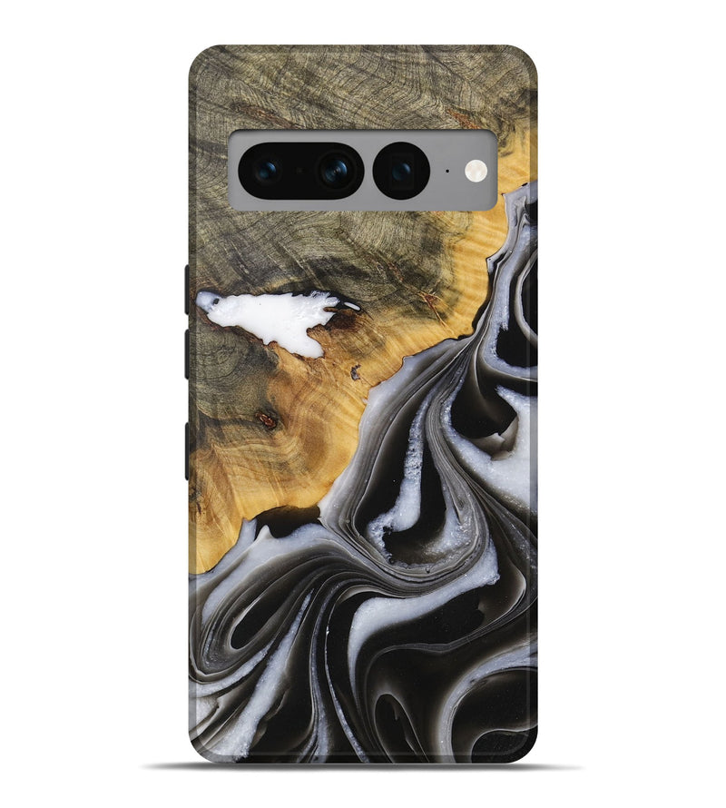 Pixel 7 Pro Wood Live Edge Phone Case - Burton (Black & White, 731000)