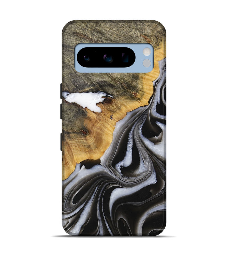 Pixel 8 Pro Wood Live Edge Phone Case - Burton (Black & White, 731000)