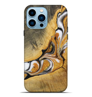 iPhone 14 Pro Max Wood Live Edge Phone Case - Laurena (Black & White, 731001)