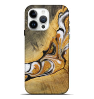 iPhone 15 Pro Max Wood Live Edge Phone Case - Laurena (Black & White, 731001)