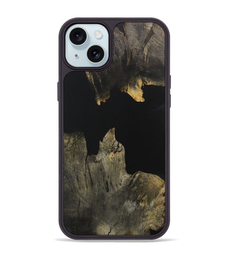 iPhone 15 Plus Wood Phone Case - Leaton (Pure Black, 731012)