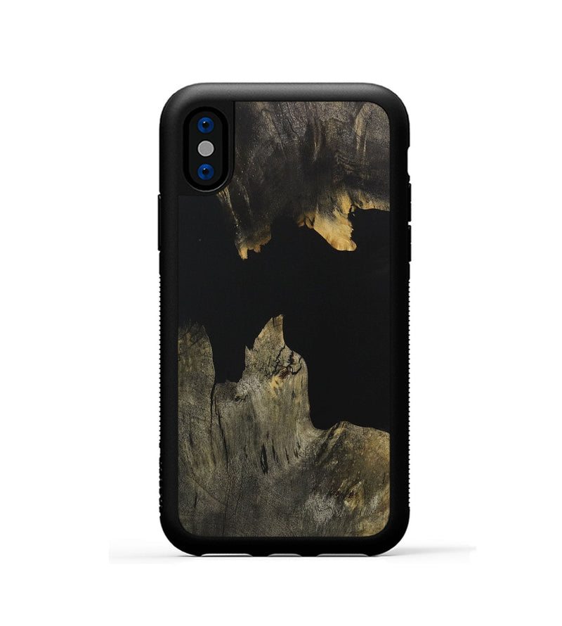 iPhone Xs Wood Phone Case - Leaton (Pure Black, 731012)