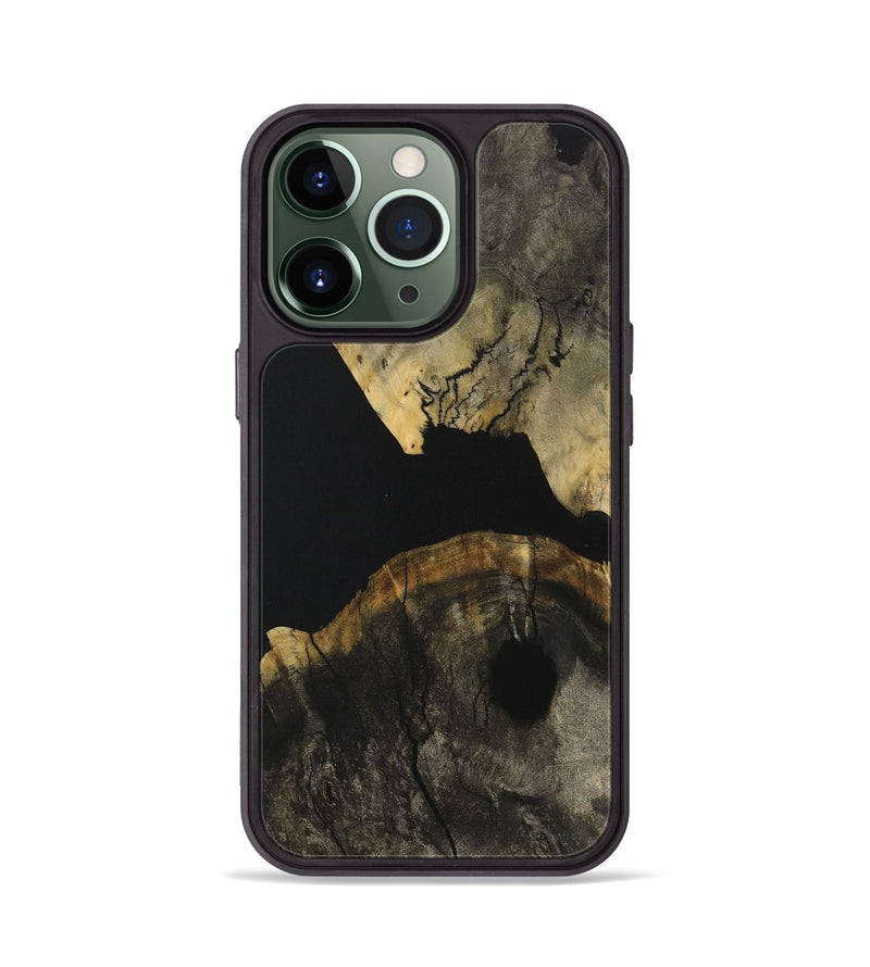 iPhone 13 Pro Wood Phone Case - Myrtie (Pure Black, 731025)