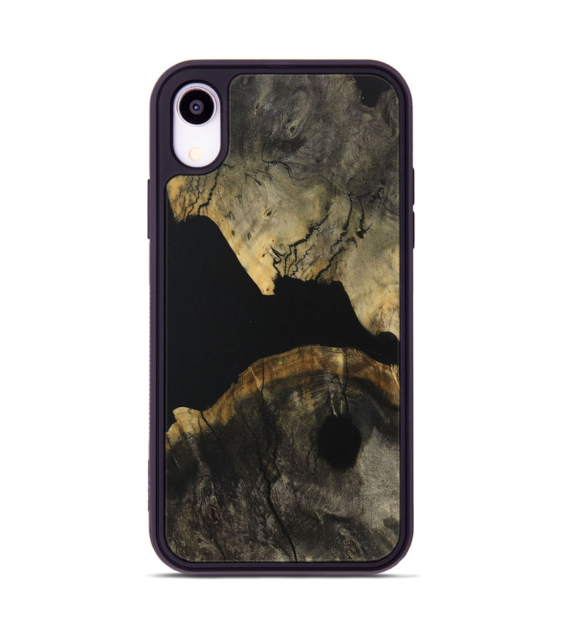 iPhone Xr Wood Phone Case - Myrtie (Pure Black, 731025)