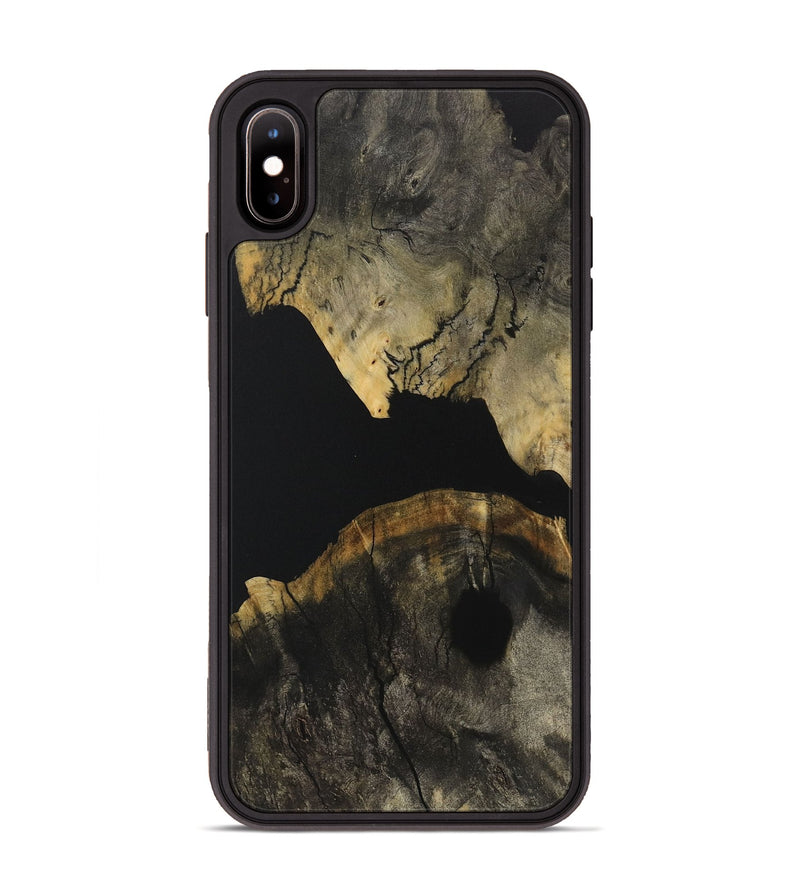 iPhone Xs Max Wood Phone Case - Myrtie (Pure Black, 731025)