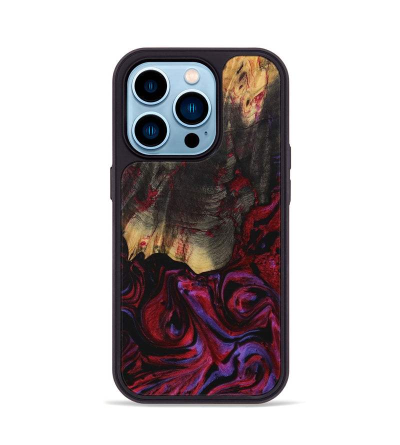 iPhone 14 Pro Wood Phone Case - Vonda (Red, 731047)