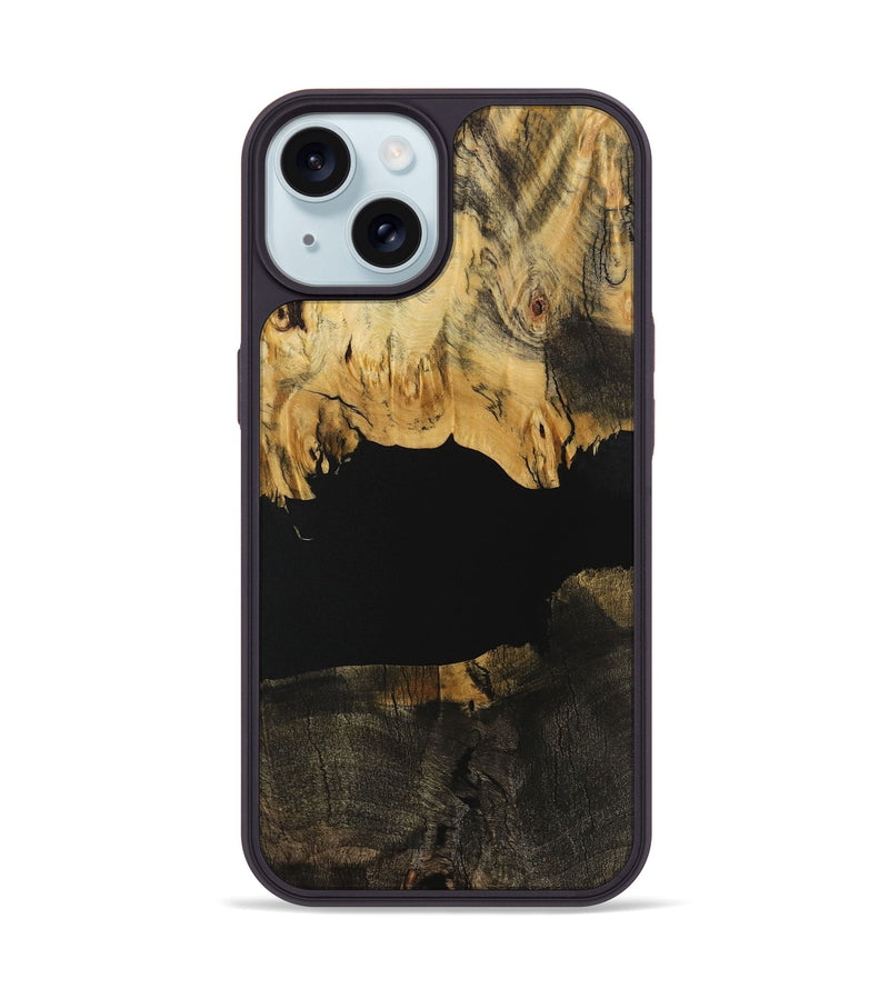 iPhone 15 Wood Phone Case - Jovanny (Pure Black, 731048)