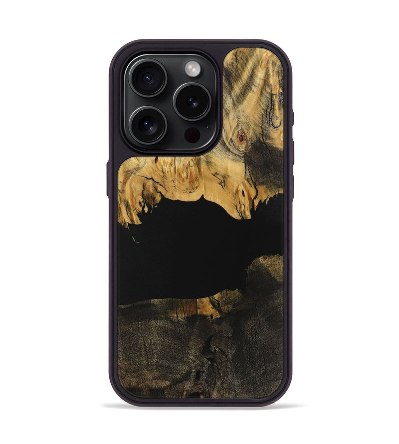 iPhone 15 Pro Wood Phone Case - Jovanny (Pure Black, 731048)