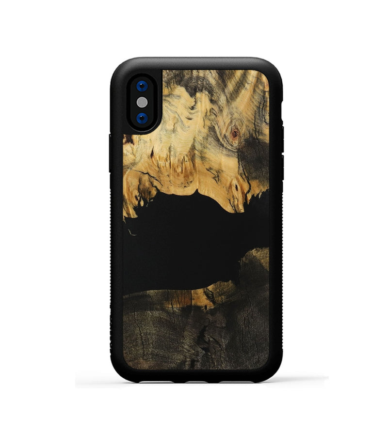 iPhone Xs Wood Phone Case - Jovanny (Pure Black, 731048)