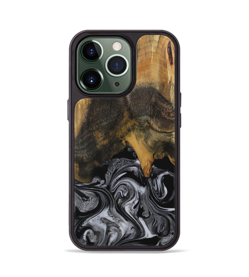 iPhone 13 Pro Wood Phone Case - Gerti (Black & White, 731050)