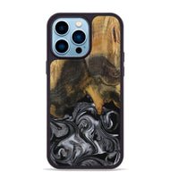 iPhone 14 Pro Max Wood Phone Case - Gerti (Black & White, 731050)