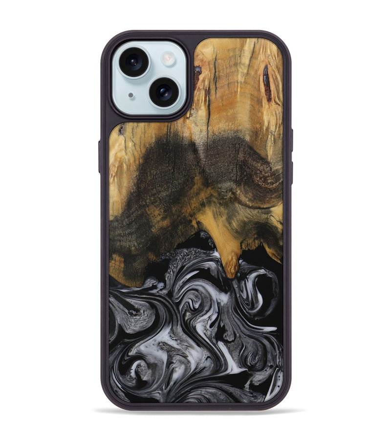 iPhone 15 Plus Wood Phone Case - Gerti (Black & White, 731050)