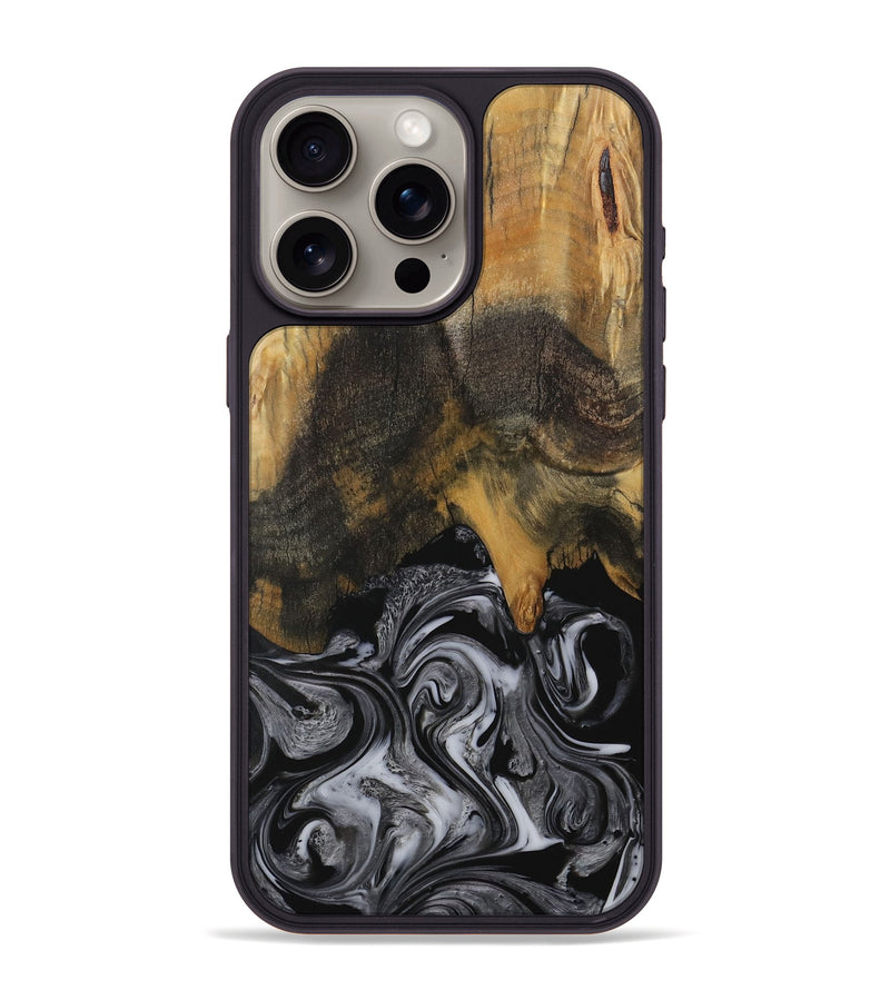 iPhone 15 Pro Max Wood Phone Case - Gerti (Black & White, 731050)