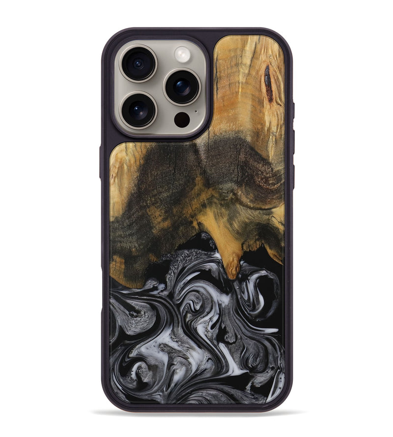 iPhone 16 Pro Max Wood Phone Case - Gerti (Black & White, 731050)