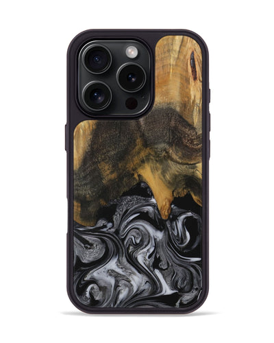 iPhone 16 Pro Wood Phone Case - Gerti (Black & White, 731050)