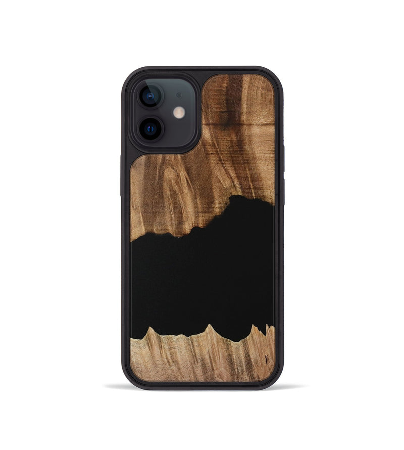 iPhone 12 mini Wood Phone Case - Franny (Pure Black, 731051)