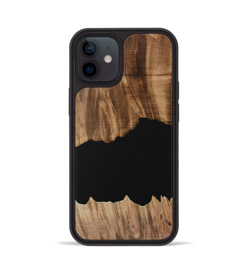 iPhone 12 Wood Phone Case - Franny (Pure Black, 731051)