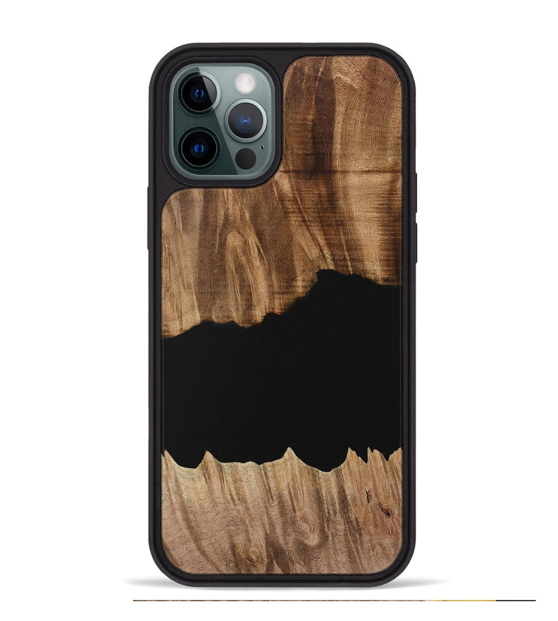 iPhone 12 Pro Max Wood Phone Case - Franny (Pure Black, 731051)