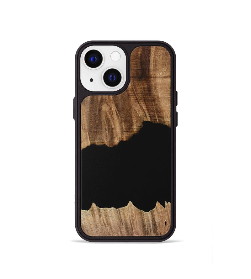 iPhone 13 mini Wood Phone Case - Franny (Pure Black, 731051)