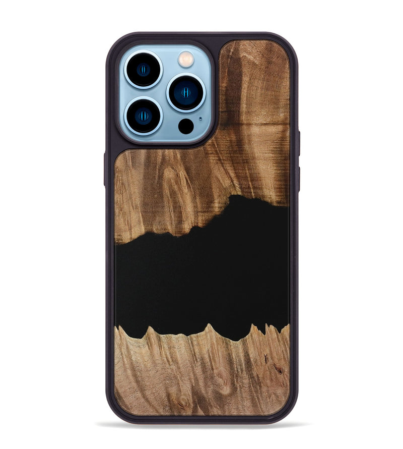 iPhone 14 Pro Max Wood Phone Case - Franny (Pure Black, 731051)