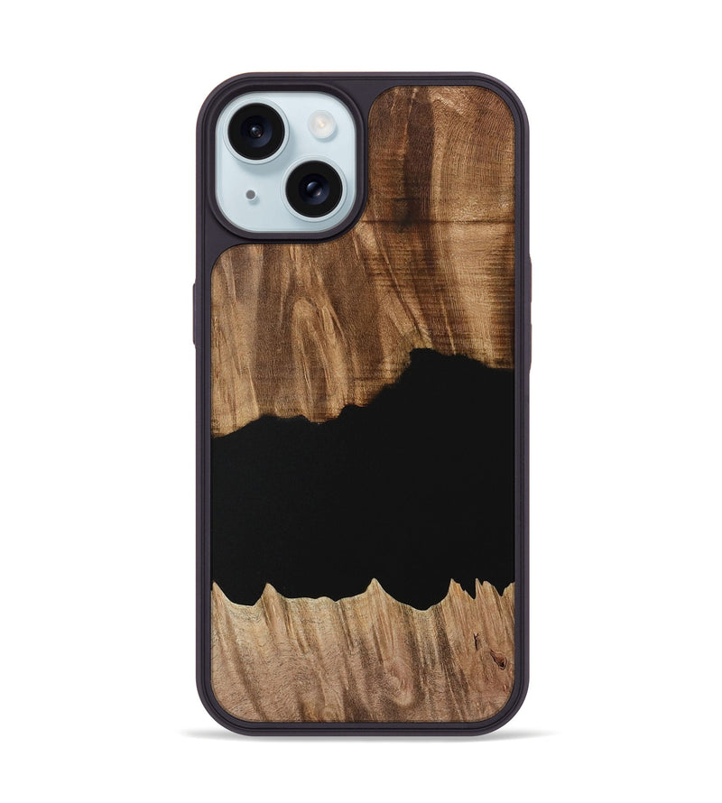 iPhone 15 Wood Phone Case - Franny (Pure Black, 731051)