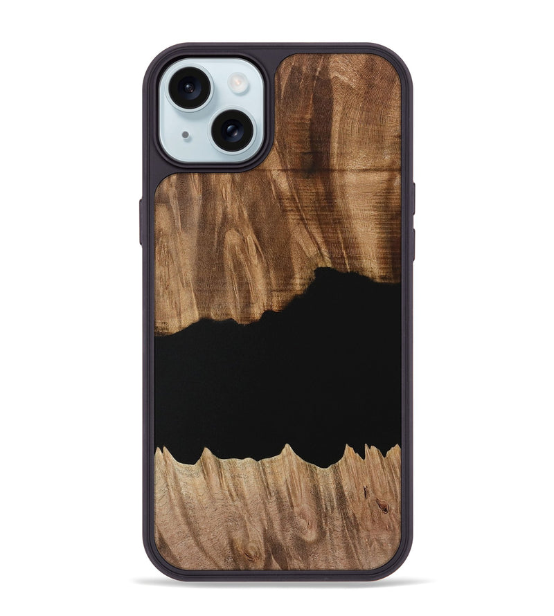 iPhone 15 Plus Wood Phone Case - Franny (Pure Black, 731051)