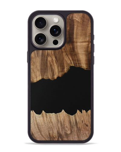 iPhone 15 Pro Max Wood Phone Case - Franny (Pure Black, 731051)